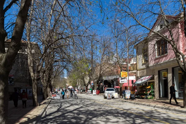 保加利亚 Sandanski 2018年4月4日 保加利亚 Sandanski 镇中心街和步行街 — 图库照片