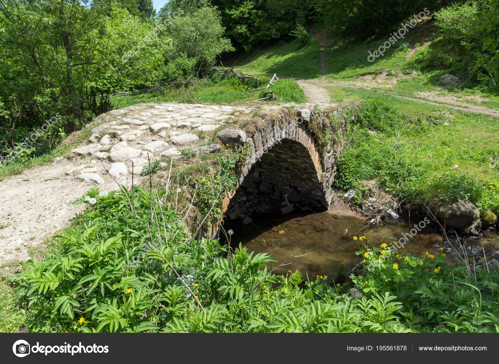 Stone Bridge Fotinovo River Village Fotinovo Rhodopes Mountain Pazardzhik Region Stock Photo C Stoyanh 195561878