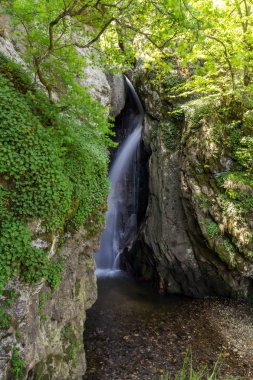 Peyzaj Fotinovo şelaleler cascade (Fotinski şelale) Rodop dağ, Pazarcık bölge, Bulgaristan