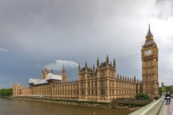 Londyn Anglia Czerwca 2016 Zachód Słońca Widok Domy Parlamentu Pałac — Zdjęcie stockowe