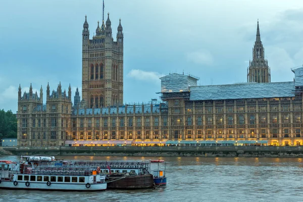 London England Juni 2016 Nächtliches Foto Der Häuser Von Parlament — Stockfoto