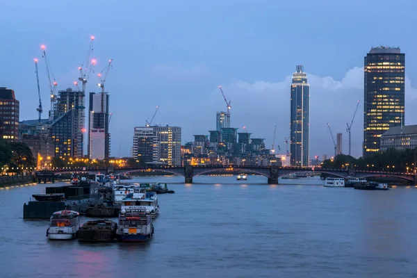 Londres Inglês Junho 2016 Foto Noturna London Eye County Hall — Fotografia de Stock