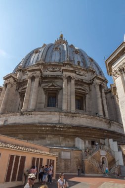 Rome, İtalya - 24 Haziran 2017: Mimari detay Saint Peter's Meydanı, St. Peter Bazilikası Vatikan, Roma, İtalya