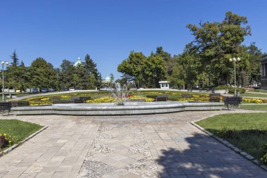 Belgrad 'ın merkezindeki Park' ta çiçekler