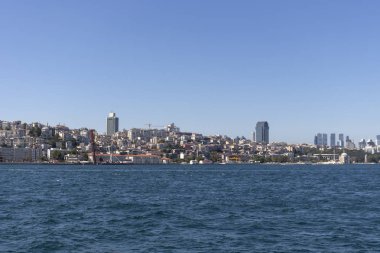 Boğaz 'dan İstanbul, Türkiye' ye panoramik manzara