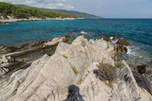 Orange Beach Kavourotripes at Sithonia peninsula, Greece — Stockfoto