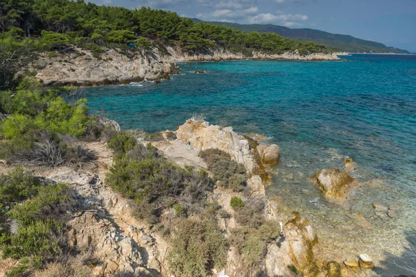 Orange Beach Kavourotripes en la península de Sithonia, Grecia — Foto de Stock