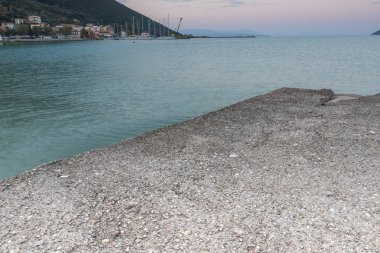 Yunanistan 'ın Lefkada kentinin Vasiliki köyündeki manzara