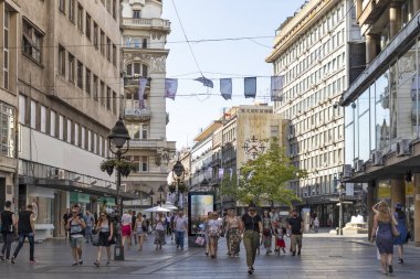 Sırbistan 'ın başkenti Belgrad' da Prens Michael Caddesi