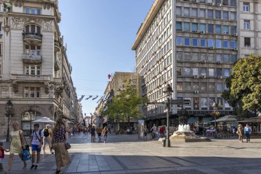 Sırbistan 'ın başkenti Belgrad' da Prens Michael Caddesi