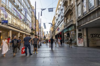 Sırbistan 'ın başkenti Belgrad' da Prens Michael Caddesi