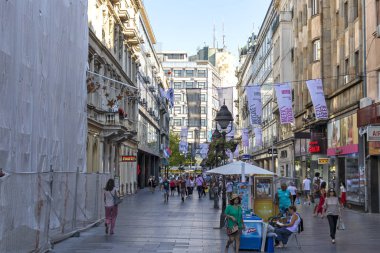 Sırbistan 'ın başkenti Belgrad' da Prens Michael Caddesi