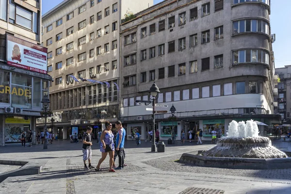 Prins Michael Street in het centrum van de stad Belgrado, Servië — Stockfoto