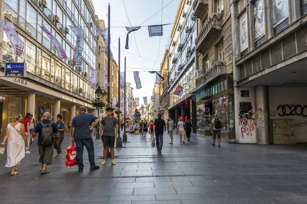 Prince Michael Street in the center of city of Belgrade, Serbia — Stock Photo, Image