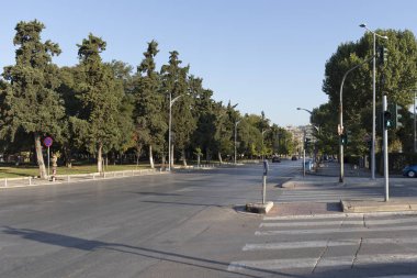 Yunanistan 'ın Selanik kentindeki tipik cadde