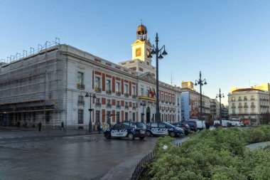 Madrid 'de Puerta del Sol' un gündoğumu manzarası
