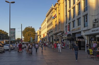 İstanbul, Türkiye 'de Laleli ilçesinin gün batımı manzarası