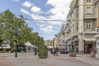Bulgaristan 'ın Filibe kentinde merkez yaya caddesi