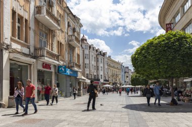 Bulgaristan 'ın Filibe kentinde merkez yaya caddesi
