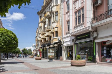 Bulgaristan 'ın Filibe kentinde merkez yaya caddesi