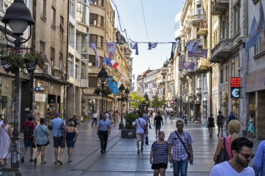 Sırbistan 'ın Belgrad kentinin merkezindeki Knez Mihailova Caddesi
