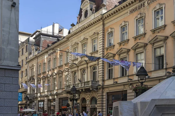Calle Knez Mihailova en el centro de la ciudad de Belgrado, Serbia — Foto de Stock