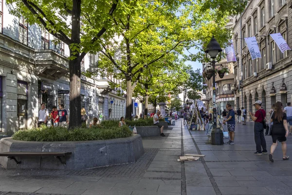 Knez Mihailova Straat in het centrum van de stad Belgrado, Servië — Stockfoto