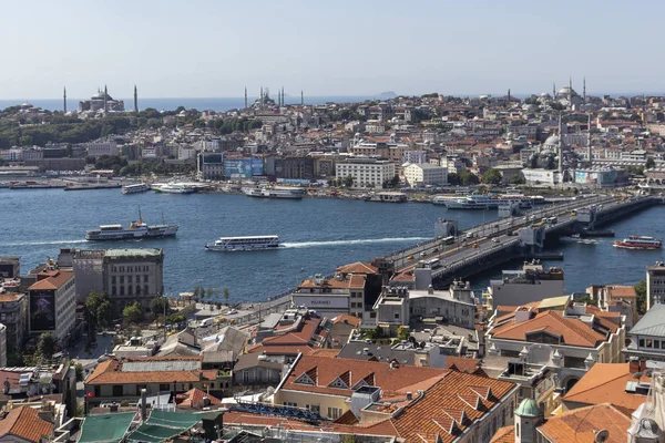 Istanbul Turquía Julio 2019 Increíble Panorama Desde Torre Galata Hasta —  Fotos de Stock