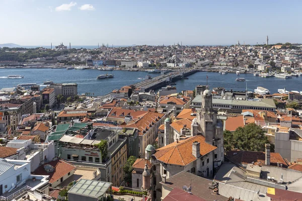 Istanbul Turquía Julio 2019 Increíble Panorama Desde Torre Galata Hasta —  Fotos de Stock