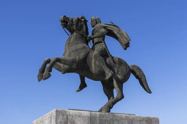 Nagy Sándor emlékmű Thesszalonikiben, Görögországban — Stock Fotó