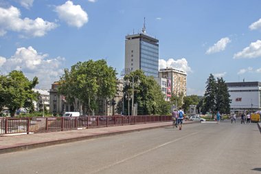 Nis şehrinin merkezinin panoramik görüntüsü