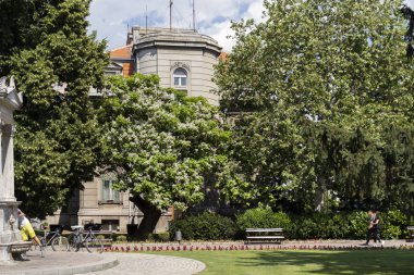 Nis şehrinin merkezinin panoramik görüntüsü