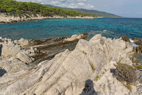 Orange Beach Kavourotripes at Sithonia peninsula, Greece — Stockfoto