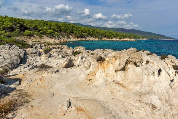Orange Beach Kavourotripes at Sithonia peninsula, Greece — Stockfoto