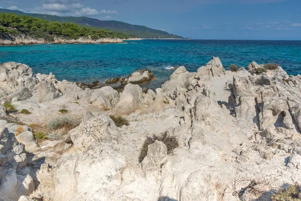 Orange Beach Kavourotripes at Sithonia peninsula, Greece — Stockfoto