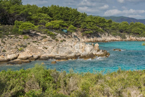 Orange Beach Kavourotripes at Sithonia peninsula, Greece — Stock Photo, Image