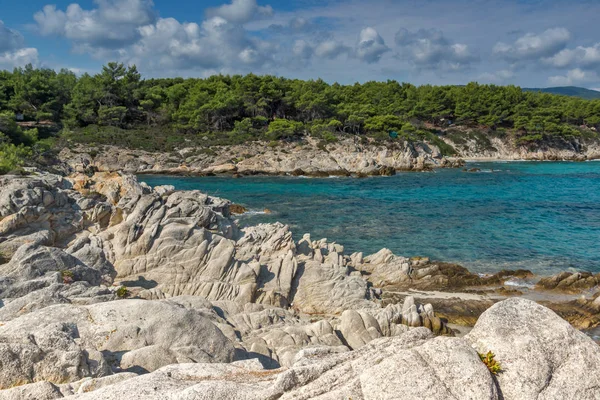 Orange Beach Kavourotripes nella penisola di Sithonia, Grecia — Foto Stock