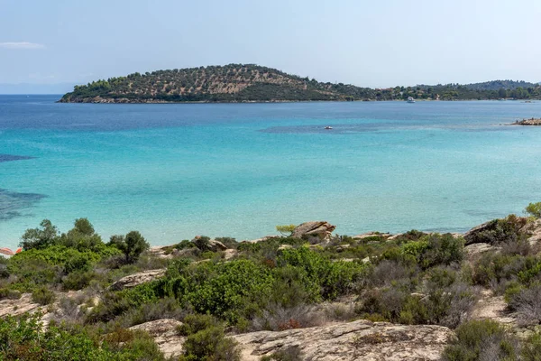 Playa de Lagonisi en la península de Sithonia, Grecia — Foto de Stock