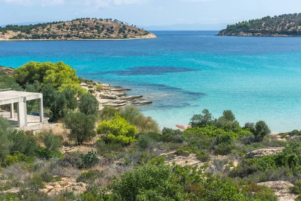 Playa de Lagonisi en la península de Sithonia, Grecia — Foto de Stock