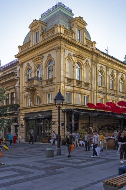Sırbistan 'ın Belgrad kentindeki Tipik İnşaat ve Sokak