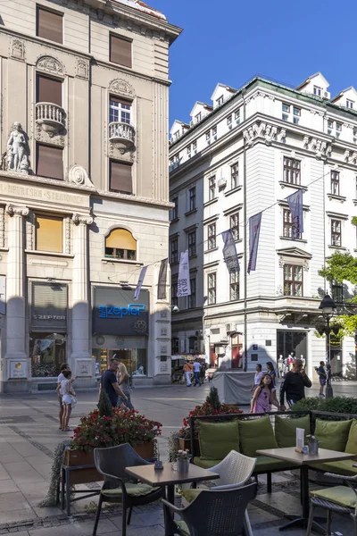 Улица Кнез Михайлова в городе Белград, Сербия — стоковое фото