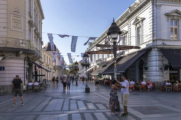 Knez Mihailova Street, na cidade de Belgrado, Sérvia — Fotografia de Stock