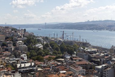 Galata Kulesi 'nden İstanbul, Türkiye' ye manzara
