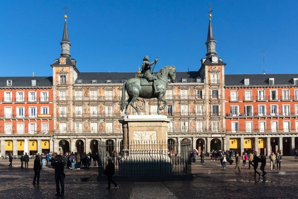 Plaza Mayor na cidade de Madrid, Espanha — Fotografia de Stock