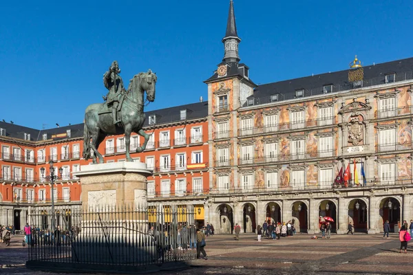 Plaza Mayor na cidade de Madrid, Espanha — Fotografia de Stock