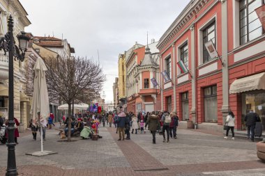 Bulgaristan 'ın Filibe kentinde merkez yaya caddesi