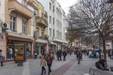 Bulgaristan 'ın Filibe kentinde merkez yaya caddesi