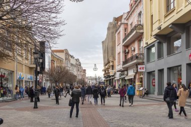 Bulgaristan 'ın Filibe kentinde merkez yaya caddesi