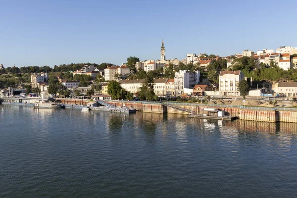 Panorama från Branko bron till Gamla stan i Belgrad — Stockfoto
