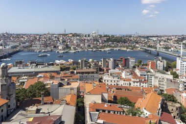 Galata Kulesi 'nden İstanbul, Türkiye' ye manzara